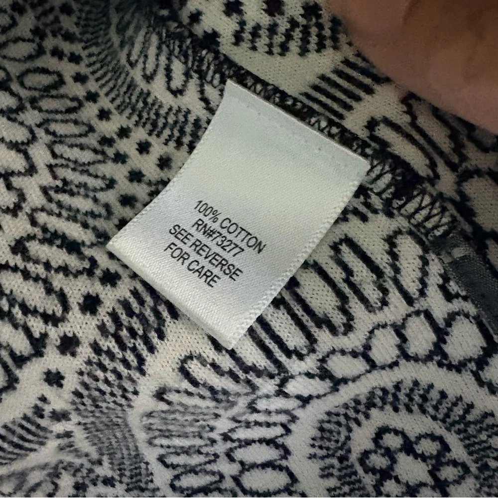 Dana Buchman Black and Cream Patterned Cardigan - Picture 5 of 5